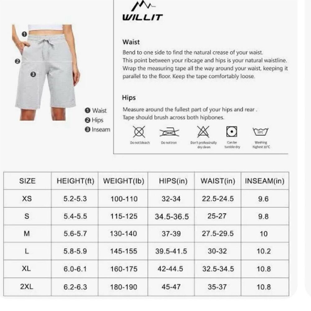 Willit Bermuda Tan Moisture Wicking Cotton Walking Shorts Elastic Waist Pockets - Picture 9 of 12